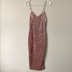 Velvet crushed midi dress